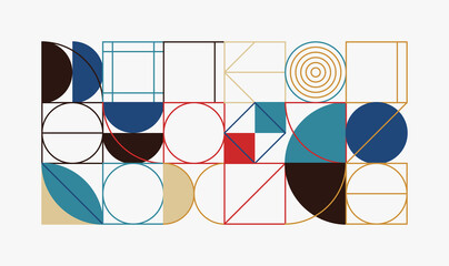 Fototapete - Generative Design Artwork of Abstract Vector Generated Shapes Composition