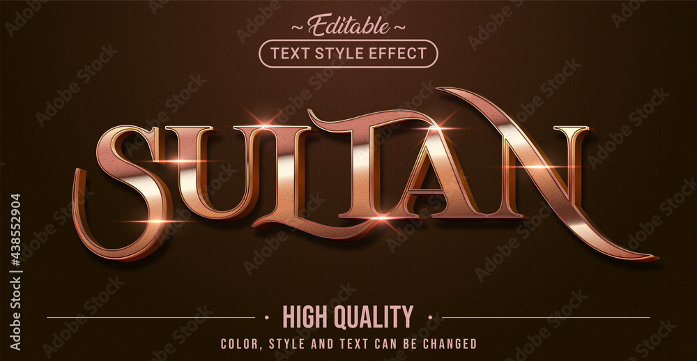 Editable text style effect - Sultan text style theme. - obrazy, fototapety, plakaty 