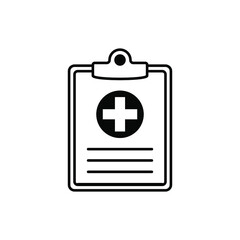 Wall Mural - Health care diagnosis clipboard line icon design template. Vector icon.