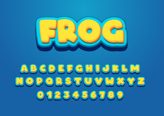 Poster - vector playful text effect, funny font template with comic look style. set of letters alphabet and n