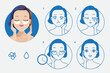 How to eye mask sheet. patch under eye cute girl smiling with moisturizing under eye mask icon