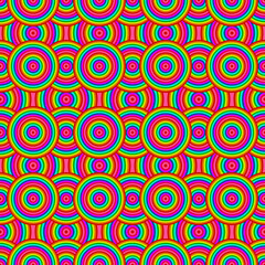 Poster - Rainbow circles ornament. Vector seamless rainbow circles pattern.
