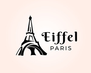 Wall Mural - abstract eiffel tower art logo design template illustration