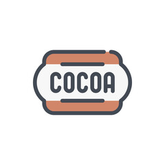 Poster - cocoa label color line icon. chocolate product vector outline colorful sign.