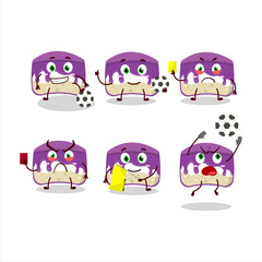 Sticker - Grapes cake cartoon character working as a Football referee