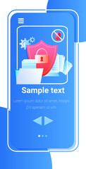 Poster - database protection shield big data cloud privacy security concept vertical copy space