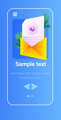 Poster - voice message audio letter in envelope instant messenger audio chat application online communication