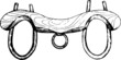 Hand drawn black and white cow yoke doodle illustration 