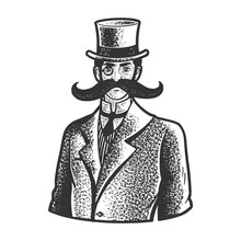 Gentleman Giant Mustache Line Art Sketch Raster