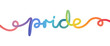Pride word in rainbow colors