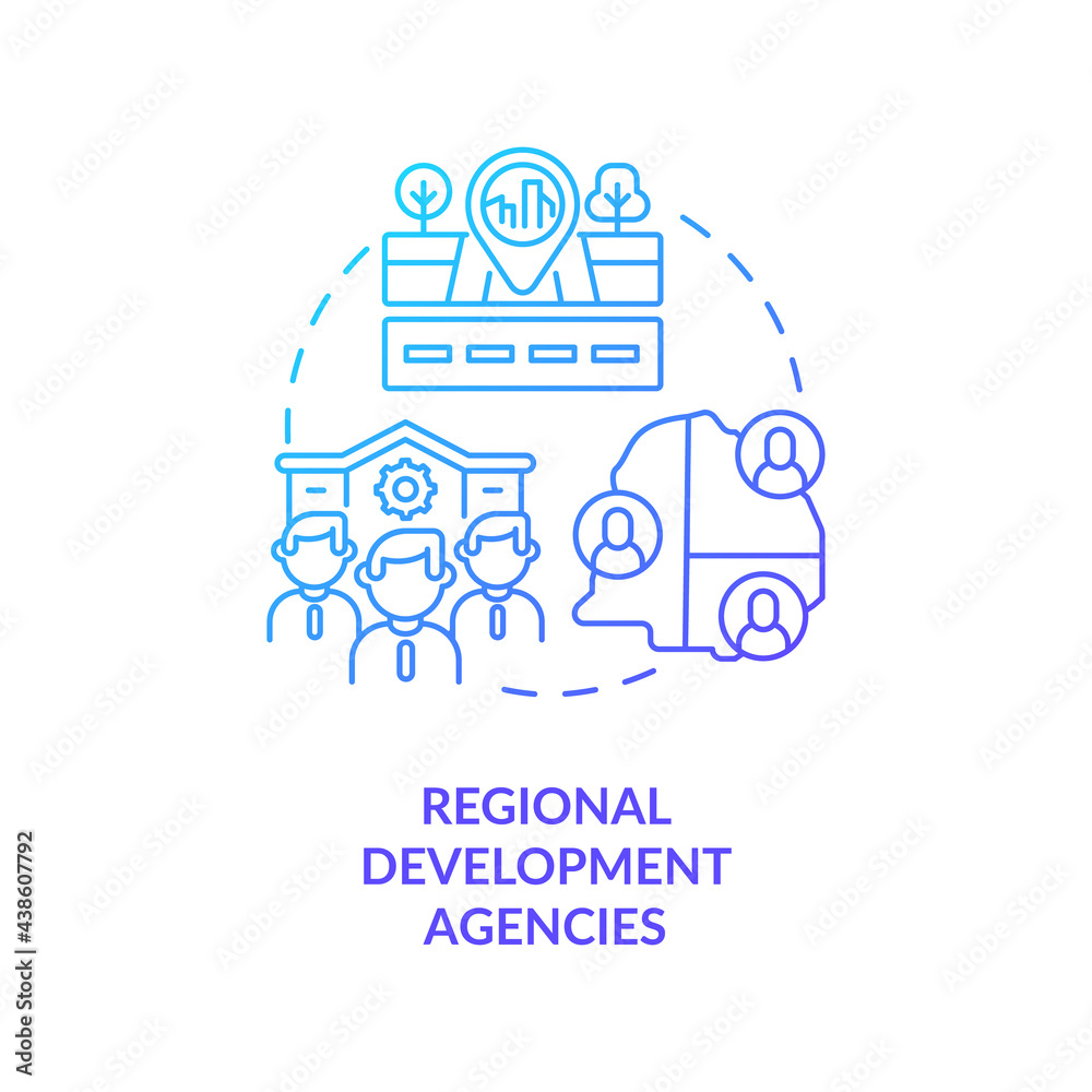 Regional development agencies concept icon. Community development ...