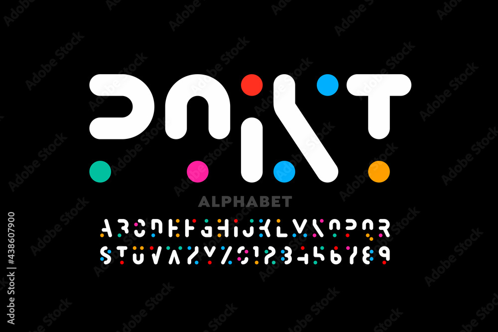Modern font design, alphabet letters and numbers vector illustration ...