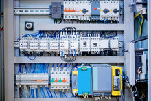 Electrical control panel metal shield energy distribution for CNC machine with controllers automats