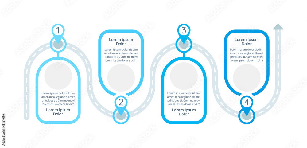 Route Chart Format Planning road trip vector infographic template. Route definition ...