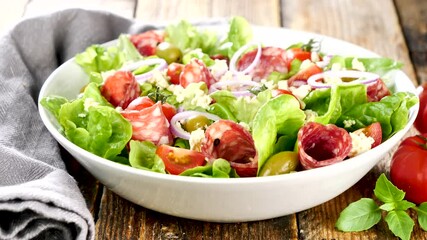 Wall Mural - vegetable salad with ham