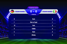 Football Soccer Scoreboard Fixture Broadcast Vs Team Banner Abstract Vector Templates Background
