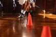 © Wavebreak Media - Diverse male basketball team wearing blue sportswear and practice dribbling ball