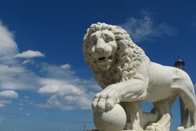 Sculpture Of A Lion On Blue Sky