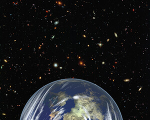 Wall Mural - magnificent earth in outer space. the elements of this image furnished by nasa.