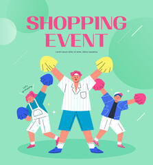 Wall Mural - shopping event illustration. Banner
