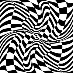 Poster - Acif chessboard wallpaper. Seamless cquares black and white colors.