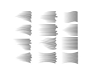 Poster - Speed lines isolated set. Motion effect for your design. Black lines on white background.