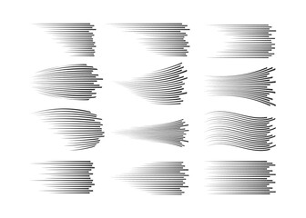 Poster - Speed lines isolated set. Motion effect for your design. Black lines on white background.