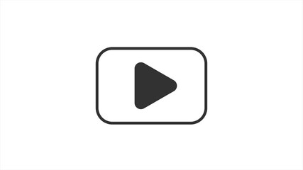 Poster - Abstract red play button on white background. Business technology. 