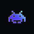 Alien Pixelated Shape Of A Digital Game blue gradient vector icon