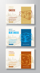 Wall Mural - fresh local food label templates set. abstract vector packaging design layouts collection. banners w