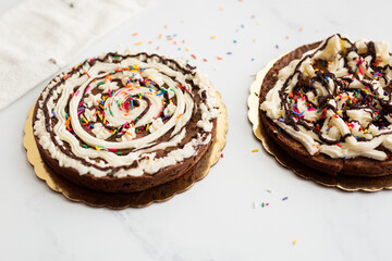 Wall Mural - Decorated Brownie With Frosting and Sprinkles