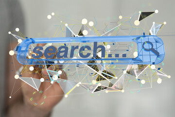 interface web application in hand