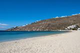 Fototapeta Do akwarium - Mykonos island, Cyclades. Greece. Psarou sandy beach, summer holidays concept