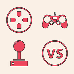 Canvas Print - Set VS Versus battle, Gamepad, Gamepad and Joystick for arcade machine icon. Vector