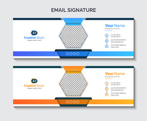 Wall Mural - Modern creative business email signature template or email footer Premium Vector