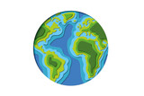 Fototapeta  - world illustration,  earth graphic paper cut style