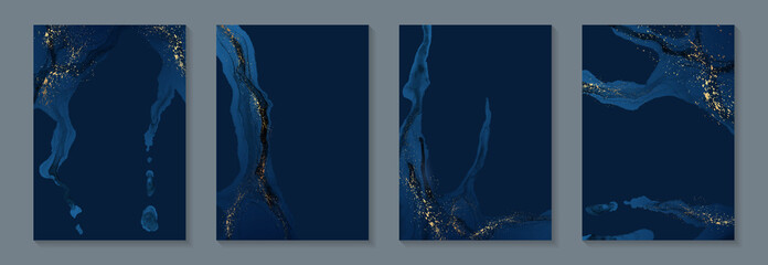 Wall Mural - modern watercolor backgrounds or elegant card design or wallpaper or poster with abstract navy blue 