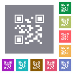 Wall Mural - QR code square flat icons