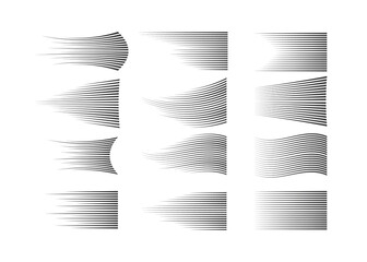 Poster - Speed lines isolated set. Motion effect for your design. Black lines on white background.