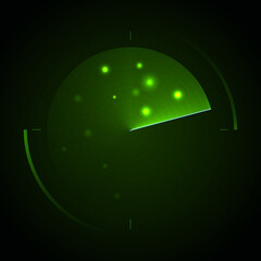 Aufkleber - Radar Screen. Hud display. Vector Radar interface on dark background.