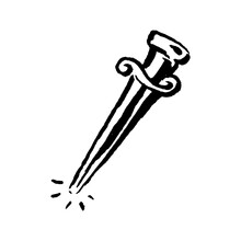 Mysticism witchcraft occult hand with knife drawn icon illustration set