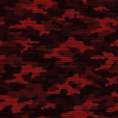 red modern military vector camouflage print, seamless pattern for clothing headband or print. camouf