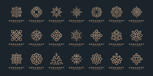 Floral Ornament Logo And Icon Set. Abstract Beauty Flower Logo Design Collection.