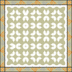 Poster - Fantastic flower ornament. Beautiful vector pattern. Design can be used for Scarf, Card, bandana print, kerchief design, napkin