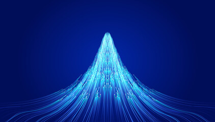 Poster - the upward convergence of the lines is like the snow and ice mountain, the background of internet te