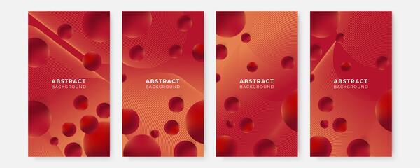 Poster - abstract minimal background with red yellow orange color