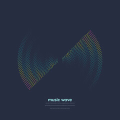 Poster - Vector sound wave. Abstract colorful digital music equalizer. Audio wave graph of frequency and spectrum vector illustration on dark background.