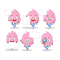 Canvas Print - Cotton candy strawberry cartoon character bring information board