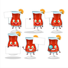 Sticker - Cosmopolitan cocktail cartoon character bring information board