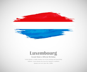 Wall Mural - Abstract brush painted grunge flag of Luxembourg country for national day